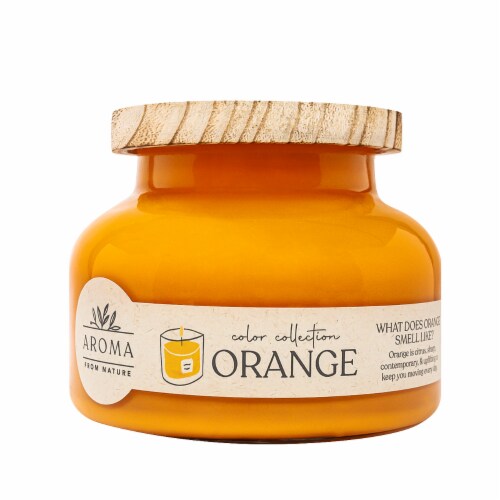 Aroma From Nature House of Velas Color Collection Jar Candle Orange Perspective: left