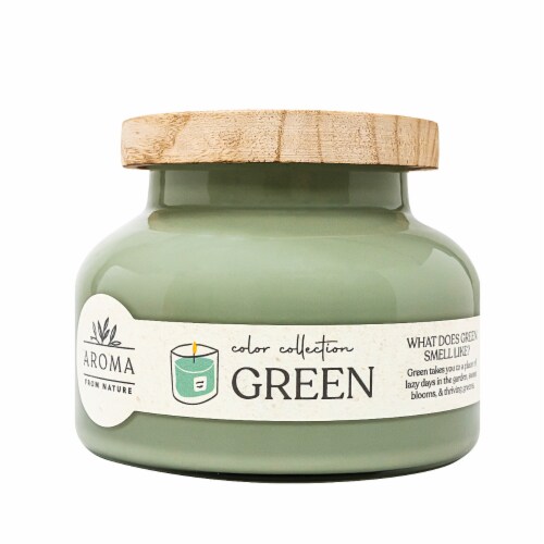 Aroma From Nature House of Velas Color Collection Jar Candle Green Perspective: left