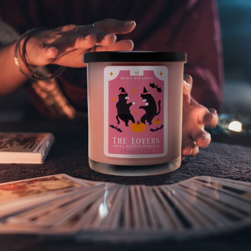 House of Velas Halloween Jar Candle The Lovers Perspective: left