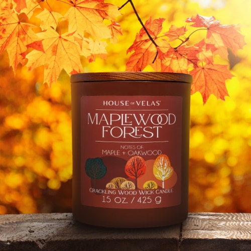 House of Velas Harvest Jar Candle Maplewood Forest Perspective: left