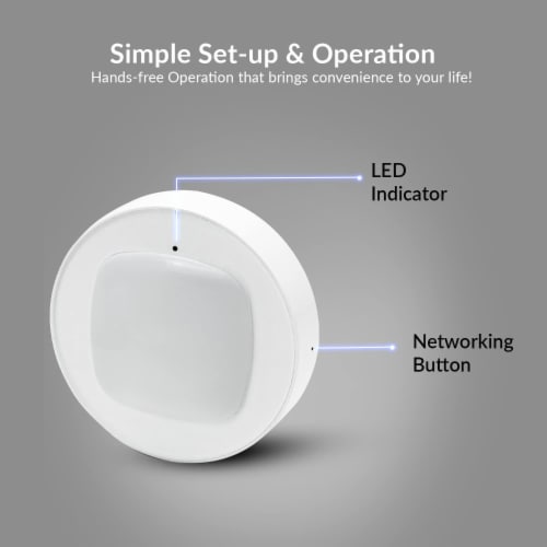 Wi-Fi Motion Sensor, Detection Sensitivity Upto 9m  Battery-Powered, LED Indicator for Indoor Perspective: left