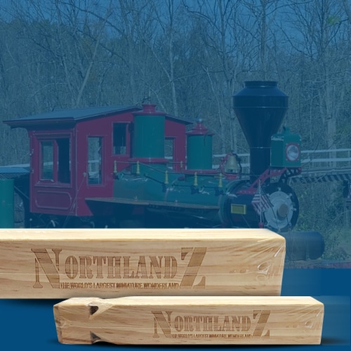 NORTHLANDZ Wooden Train Whistles for Kids, 4 Tone Party Noisemakers Toy for Gift Perspective: left