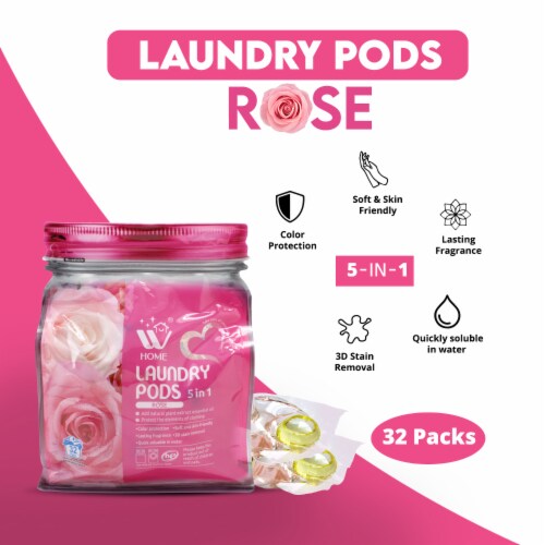 W Home 5 in 1 Laundry Pods with Lavender Scent, 32 Count - Pack of 12 Perspective: left