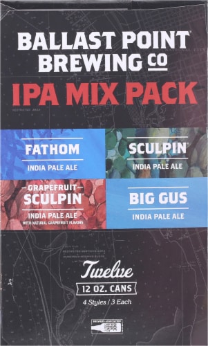 Ballast Point IPA Pack Craft Beer Variety Pack Perspective: left