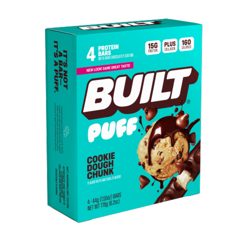 BUILT® Puff Cookie Dough Chunk Protein Bars Perspective: left