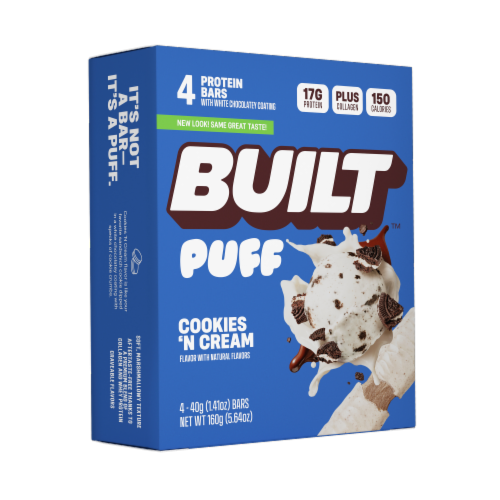 BUILT® Puff Cookies N' Cream Protein Bars Perspective: left
