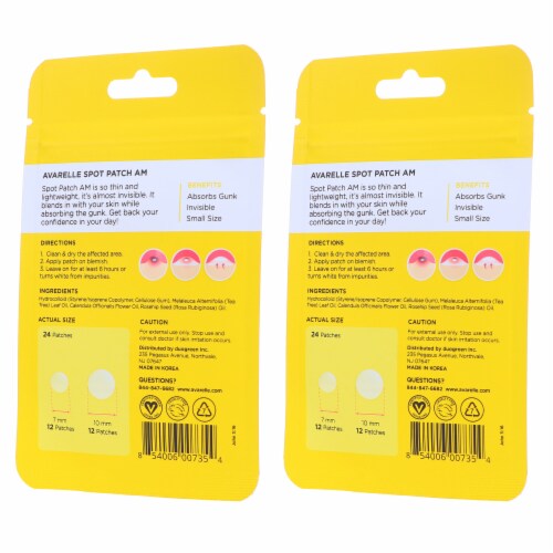 Avarelle Acne Spot Pimple Patch AM 24 Round Patches 2 Pack Perspective: left