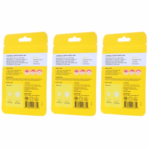 Avarelle Acne Spot Pimple Patch AM 24 Round Patches 3 Pack Perspective: left