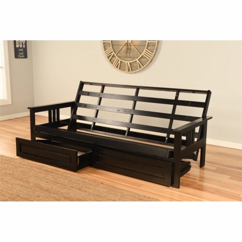 Kodiak Furniture Monterey Black Storage Wood Futon with Parma Gray