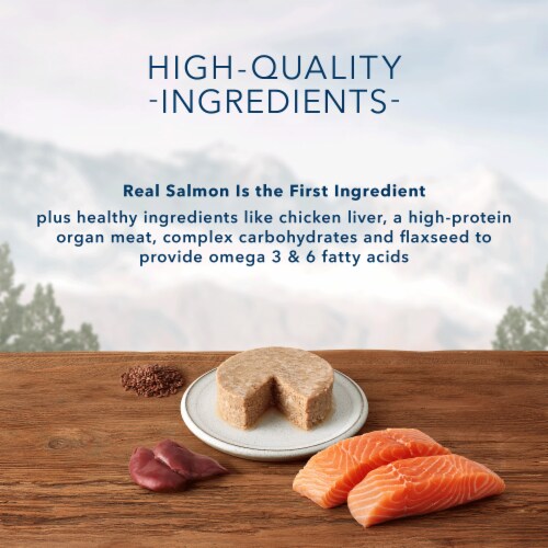 Blue Buffalo Wilderness Salmon Recipe Wet Cat Food Perspective: left
