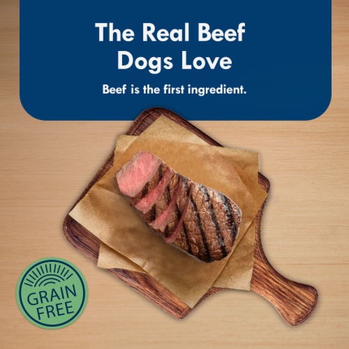 Blue Buffalo Delights Small Breed Natural Wet Dog Food, NY Strip Flavor in Gravy, 3.5-oz Cups Perspective: left