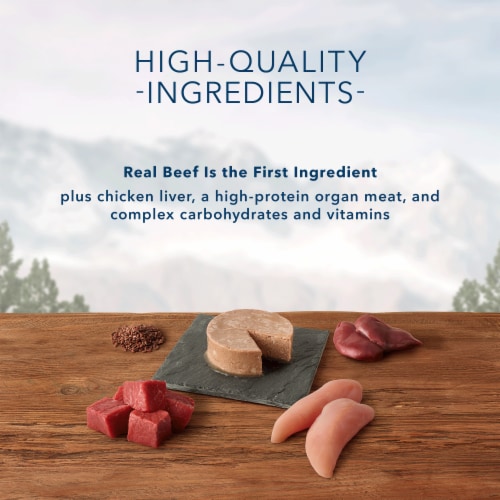Blue Buffalo Wilderness Beef Grill Trail Trays Wet Dog Food Perspective: left