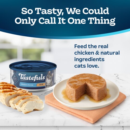 Blue Buffalo Tastefuls Natural Adult Pate Wet Cat Food Wet Cat Food Chicken Perspective: left