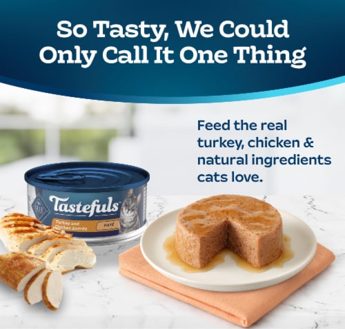 Blue Buffalo Tastefuls Natural Adult Pate Wet Cat Food Turkey & Chicken Perspective: left