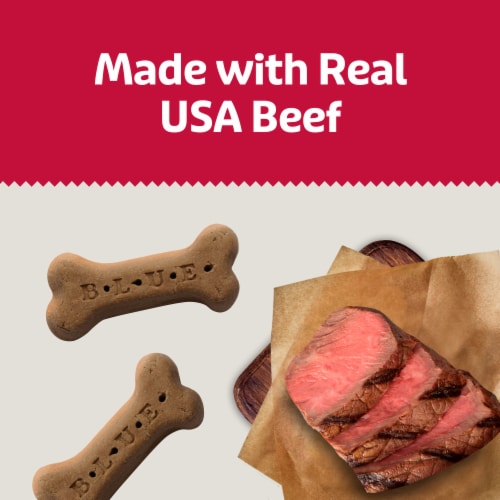 Blue Buffalo Bones Crunchy Biscuit Large Dog Treats Natural Beef Perspective: left