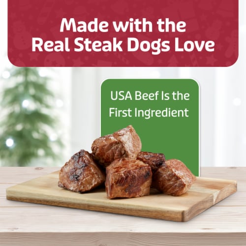 Blue Buffalo Nudges Steak Grillers, Natural Holiday Dog Treats, Real Beef, 5-oz Bag Perspective: left