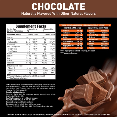 Body Fortress® Super Advanced Whey Chocolate Protein Powder Perspective: left
