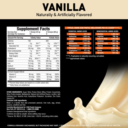 Body Fortress® Vanilla Whey Protein Powder Perspective: left