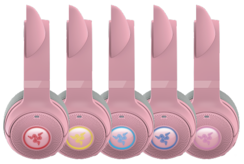 Razer Kraken Kitty V2 USB Headset with RGB Kitty Ears - Quartz Perspective: left