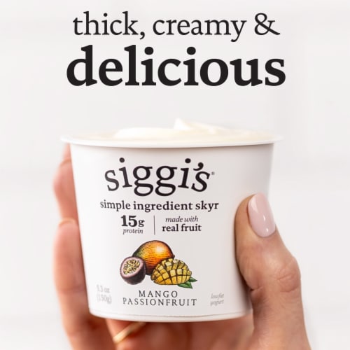 siggi’s Mango Passionfruit Icelandic-Style Lowfat Yogurt, 5.3 oz Perspective: left