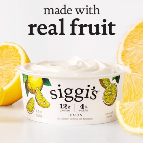 siggi’s Lemon Icelandic-Style Whole Milk Yogurt, 4.4 oz Perspective: left