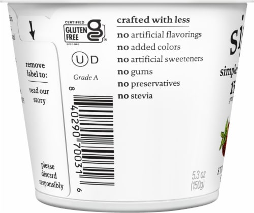 Siggi's® Strawberry Banana Lowfat Icelandic-Style Yogurt Cup Perspective: left