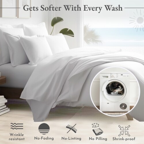 California Design Den 6 Pc Sheet Set with 4 Pillowcases, 400 Thread Count 100% Cotton - Queen Perspective: left