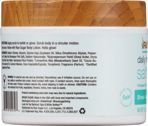 Raw Sugar® Daily Micro Scrub Salt Polish - Shea + Rice Flower Perspective: left