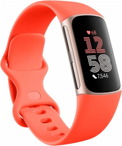 Fitbit Charge 6 Activity Tracker - Coral Perspective: left