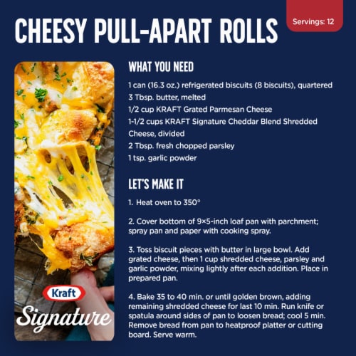 Kraft Signature Restaurant Style Melt Cheddar Blend Cheese 8 oz Perspective: left