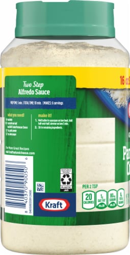 Kraft Grated Parmesan Cheese Shaker Bottle Perspective: left