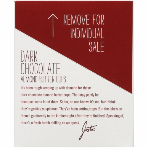 Justin's Dark Chocolate Almond Butter Cups Perspective: left