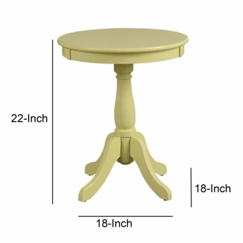 ACME Alger Wood Round End Table in Light Yellow Perspective: left