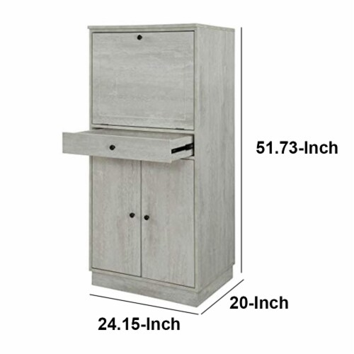 Spacious Wooden Wine Cabinet with Drop Down Storage and Double Door Cabinet White Saltoro 1 unit Smith s Food and Drug