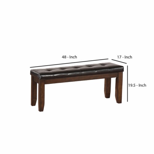 Latitude Run® Leatherette Upholstered Tufted Accent Bench Black