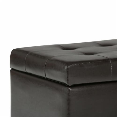 Simpli Home Cosmopolitan Storage Ottoman - Tanner Brown Perspective: left