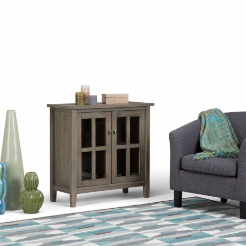 Simpli Home Warm Shaker Solid Wood Storage Cabinet - Tobacco Brown Perspective: left