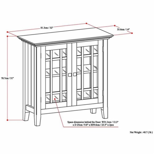 Simpli Home Bedford Wood Media Cabinet - Dark Tobacco Brown Perspective: left