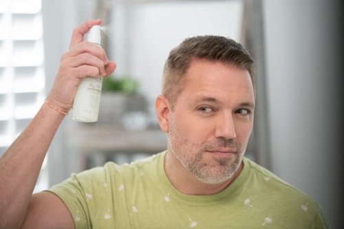 Hairitage Frizz Control Leave In Conditioner Spray For Softening, Detangling + Repairing Hair Perspective: left