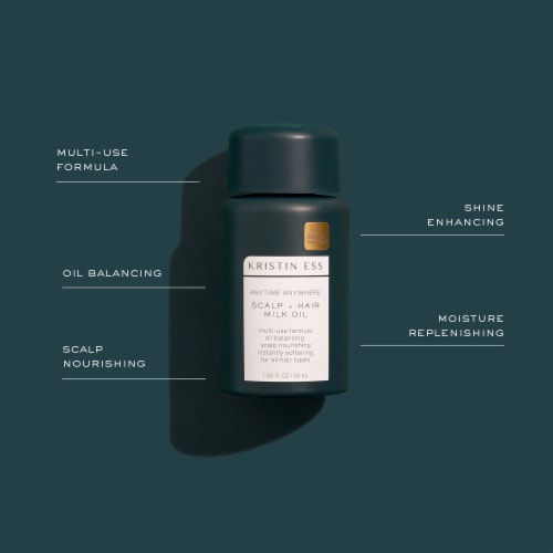 Kristin Ess Anytime Anywhere Scalp + Hair Milk Oil Perspective: left