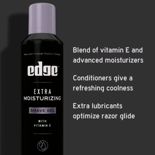 Edge Extra Moisturizing Shave Gel for Men Hydrating Unscented Perspective: left