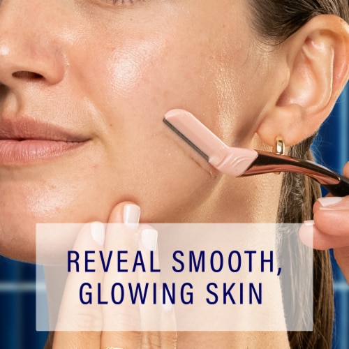 Schick Hydro Silk Dermaplaning Wand + 3 Refill Blades for Face Exfoliates for Glowing Skin Perspective: left