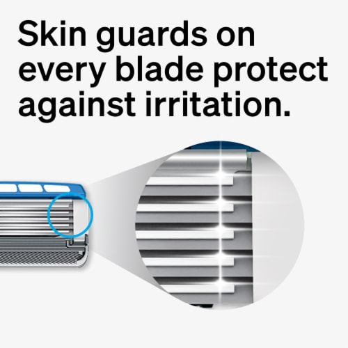 Schick Hydro Dry Skin 5-Blade Razor for Men + 3 Refills with Comfort Coating + Two Hour Moisturizing Perspective: left