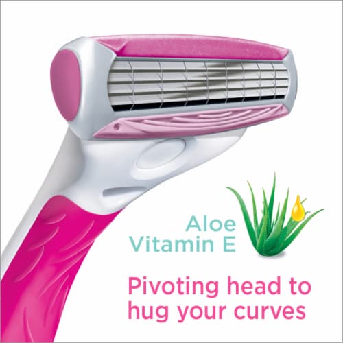 Schick Quattro For Women 4-Blade Razor Refills with Aloe & Vitamin E Perspective: left