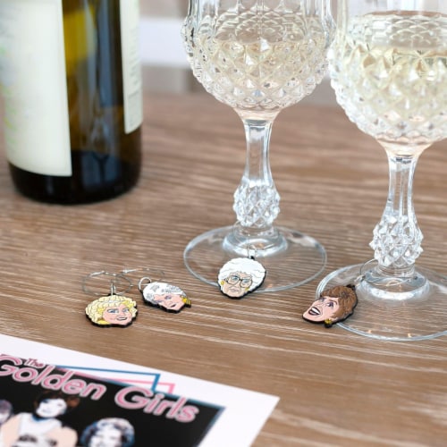Golden Girls Wine Charms, Set of 4 Perspective: left