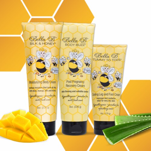 Bundle: Silk & Honey Moisturizer 8oz, Body Buzz Firming 8oz & Tummy to Toes Cooling 6oz Perspective: left