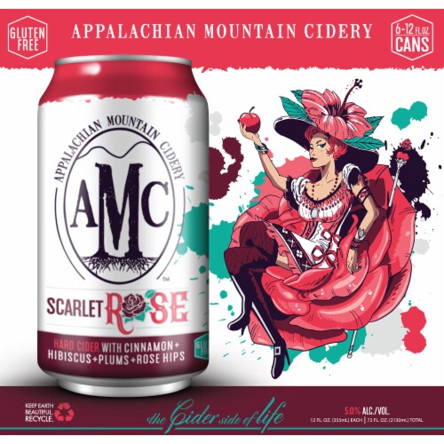 Appalachian Mountain Cidery™ Gluten Free Scarlet Rose Hard Cider Perspective: left