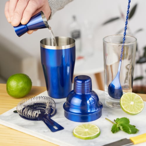 Blue Barware Set Perspective: left