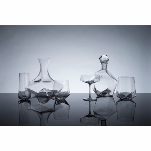 Viski 5404 40 oz Raye Faceted Crystal Liquor Decanter, Clear Perspective: left