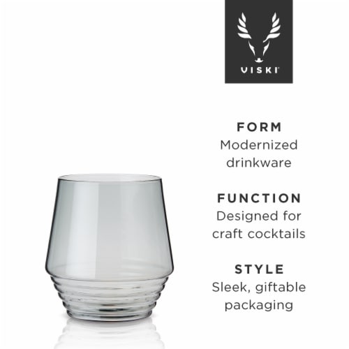 Viski 9568 Smoke Deco Cocktail Glasses - Set of 2 Perspective: left